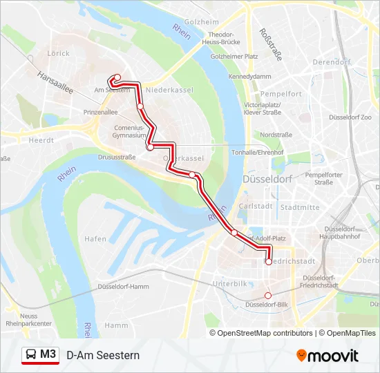 M3 Bus Line Map