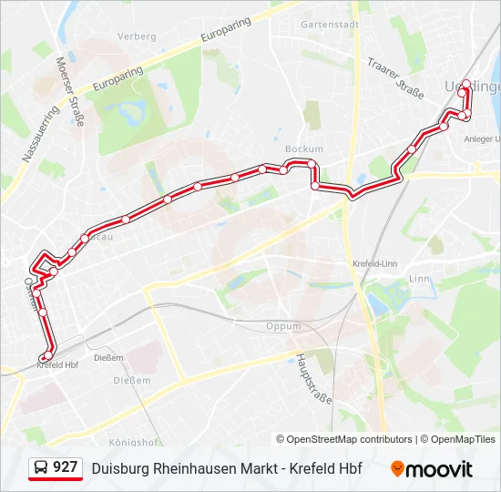 927 Bus Line Map