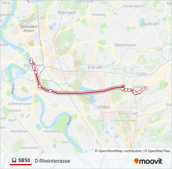 SB50 Bus Line Map