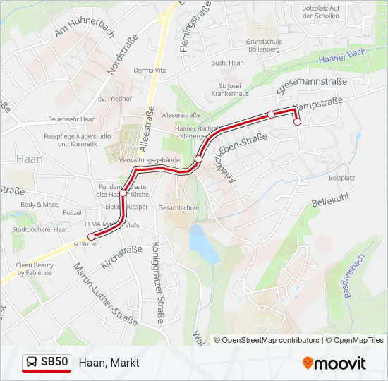 SB50 Bus Line Map