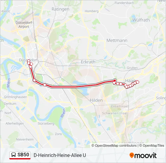 SB50 Bus Line Map