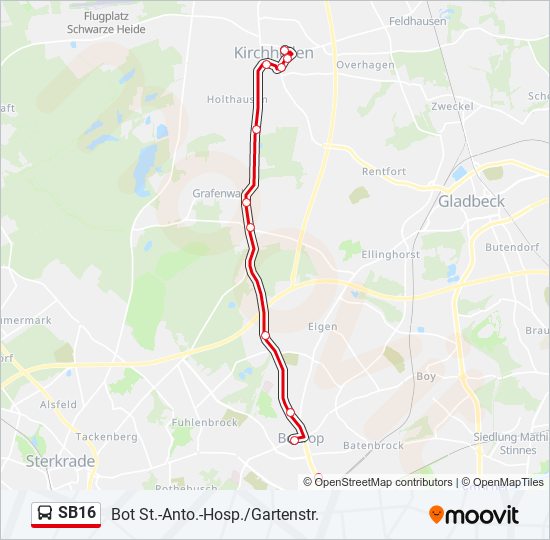 SB16 bus Line Map