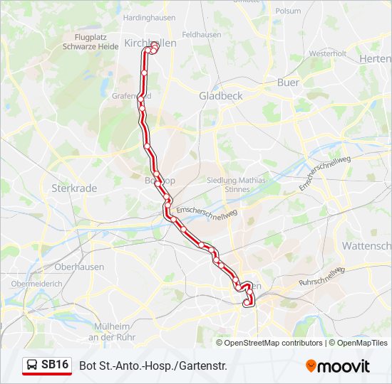 SB16 bus Line Map