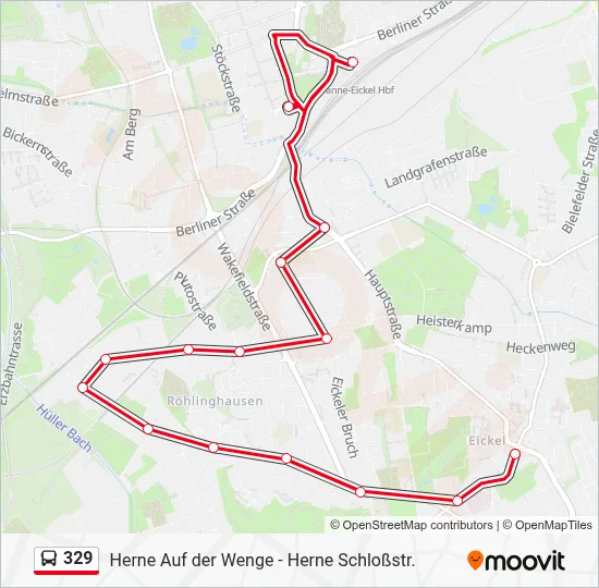 Buslinie 329 Karte