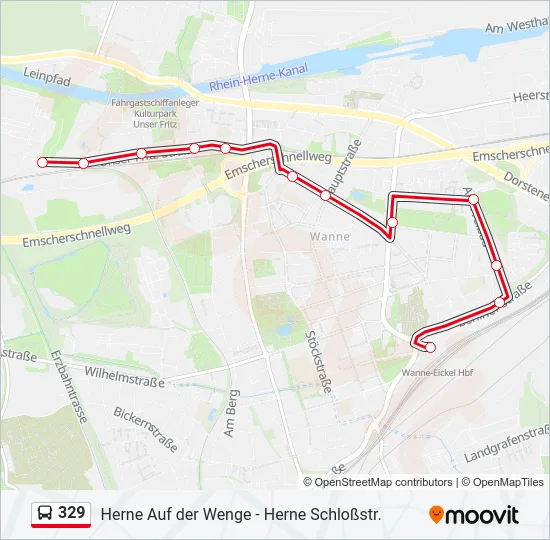 329 Bus Line Map