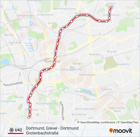 Driving Directions To Subway Near Me U42 Route: Schedules, Stops & Maps - Dortmund, Grevel (Updated)