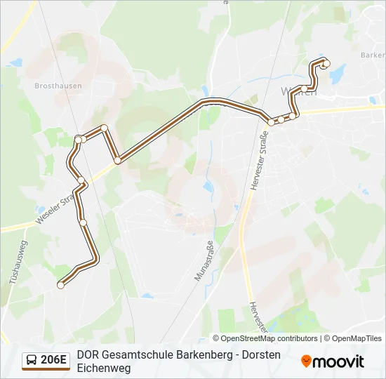 206E Bus Line Map