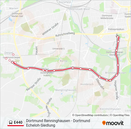 E440 Bus Line Map