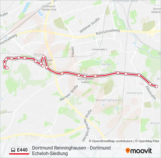 E440 Bus Line Map