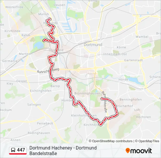 447 Bus Line Map