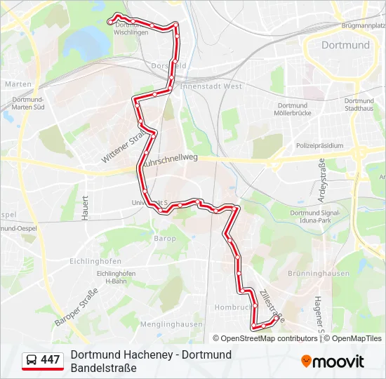 447 Bus Line Map