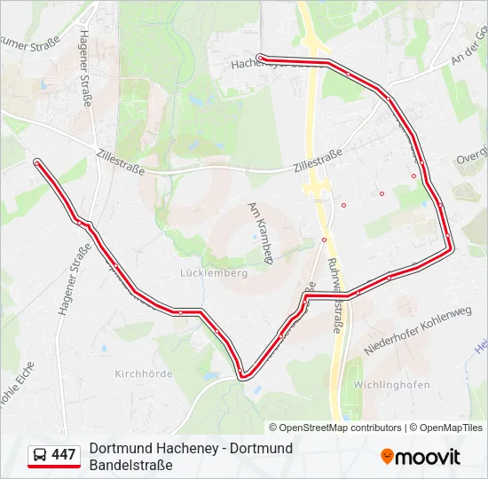 447 Bus Line Map