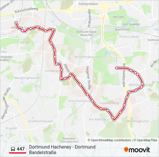 447 Bus Line Map