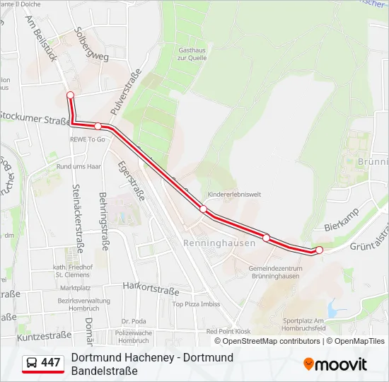 447 Bus Line Map