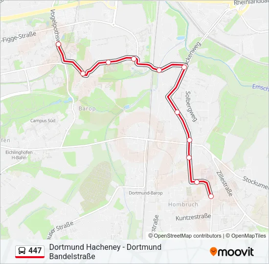 447 Bus Line Map