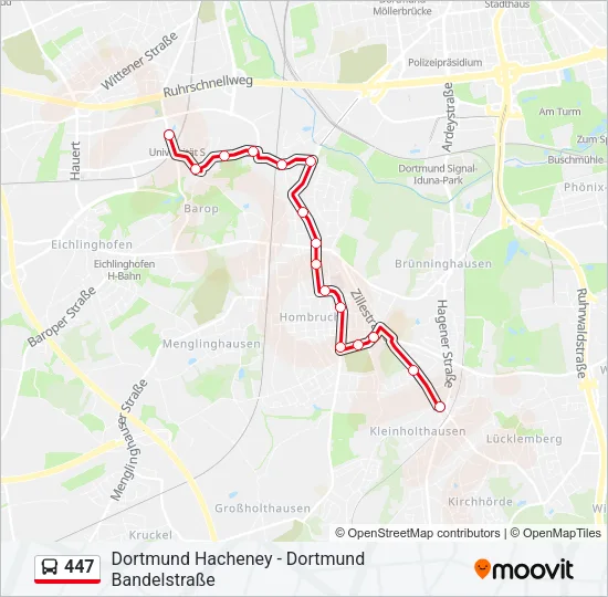 447 Bus Line Map