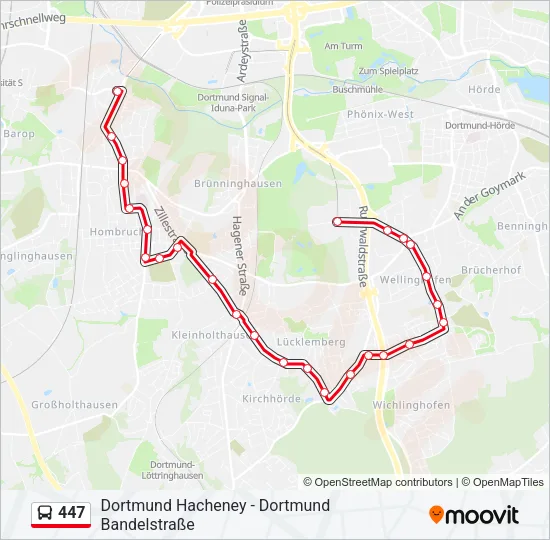 447 Bus Line Map