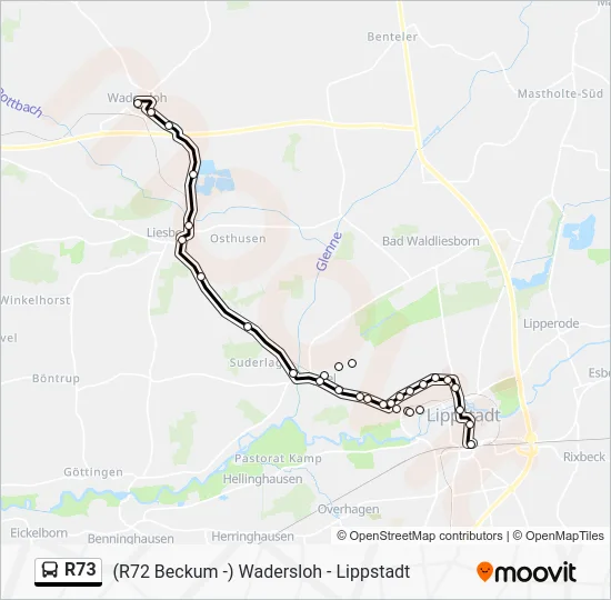 Автобус R73: карта маршрута