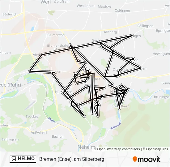 Автобус HELMO: карта маршрута