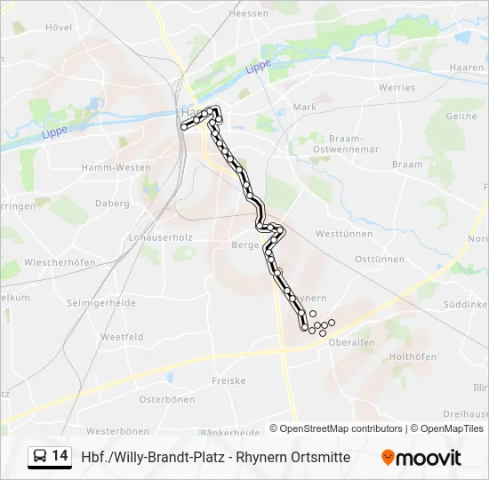 Автобус 14: карта маршрута