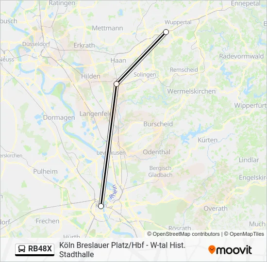 Автобус RB48X: карта маршрута