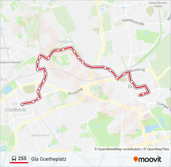255 Bus Line Map