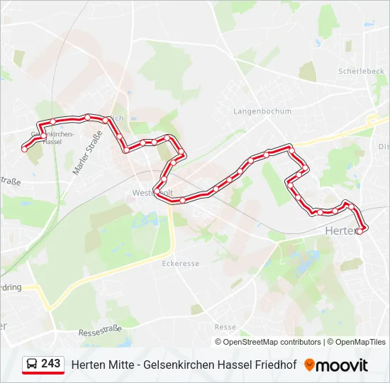 243 Bus Line Map