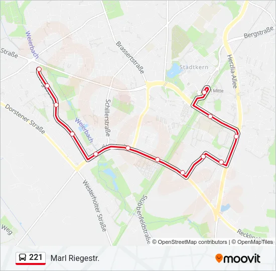 221 Bus Line Map
