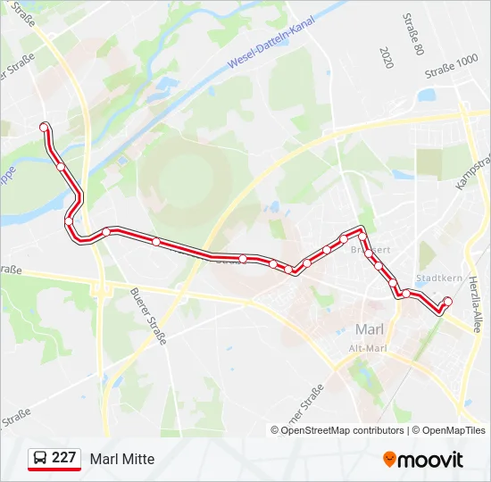 227 Bus Line Map