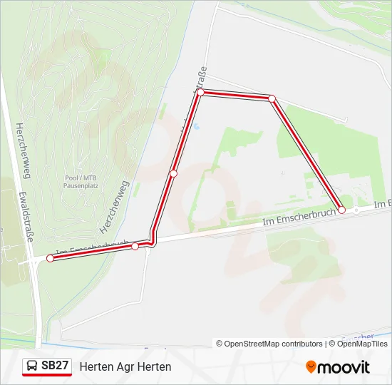 Автобус SB27: карта маршрута