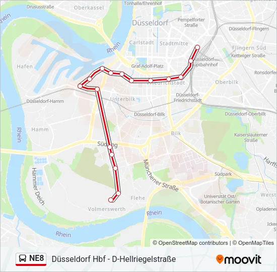 NE8 Bus Line Map