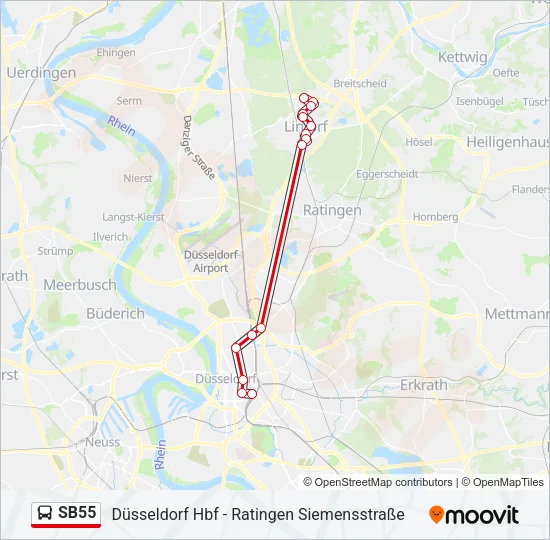 SB55 Bus Line Map