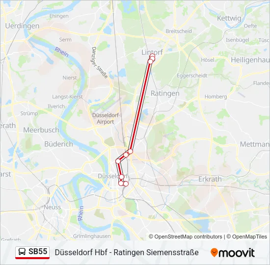 SB55 Bus Line Map