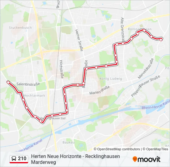210 Bus Line Map