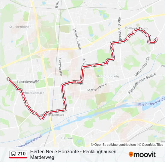 210 Bus Line Map