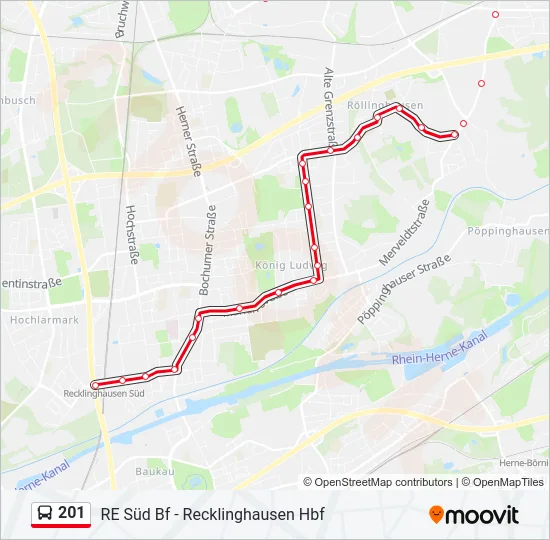 201 Bus Line Map