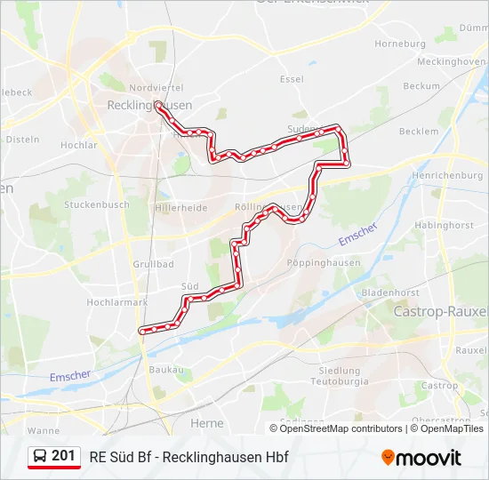201 Bus Line Map