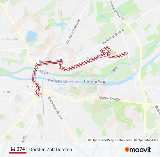 274 Bus Line Map