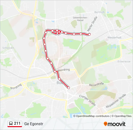 211 Bus Line Map