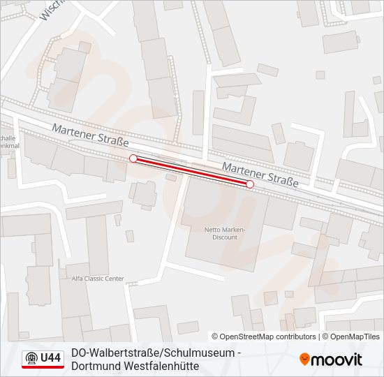 Метро U44: карта маршрута