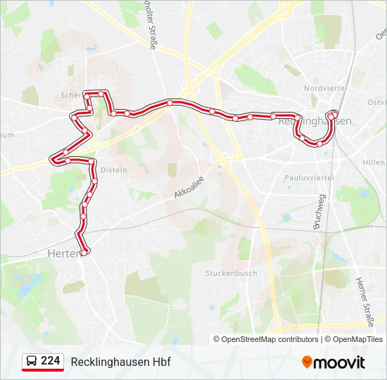 224 Bus Line Map