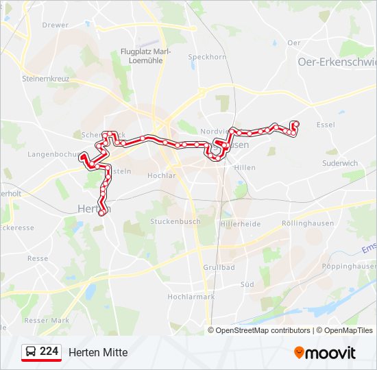 224 bus Line Map