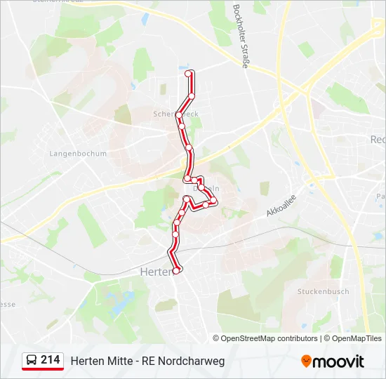 214 Bus Line Map