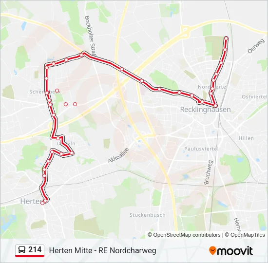 214 Bus Line Map