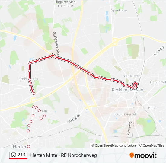 214 Bus Line Map