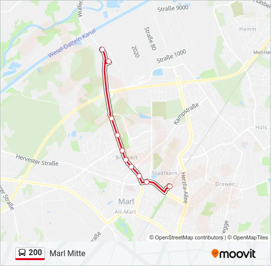 200 Bus Line Map