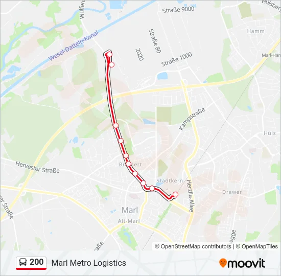 200 Bus Line Map