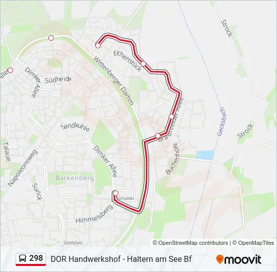 298 Bus Line Map