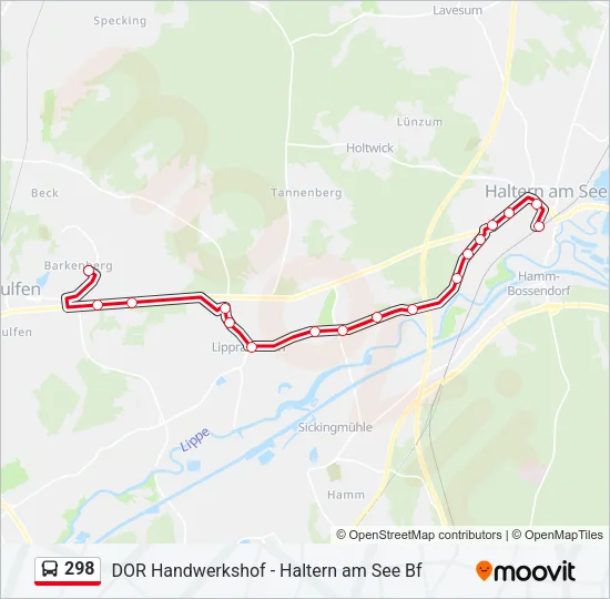 298 Bus Line Map