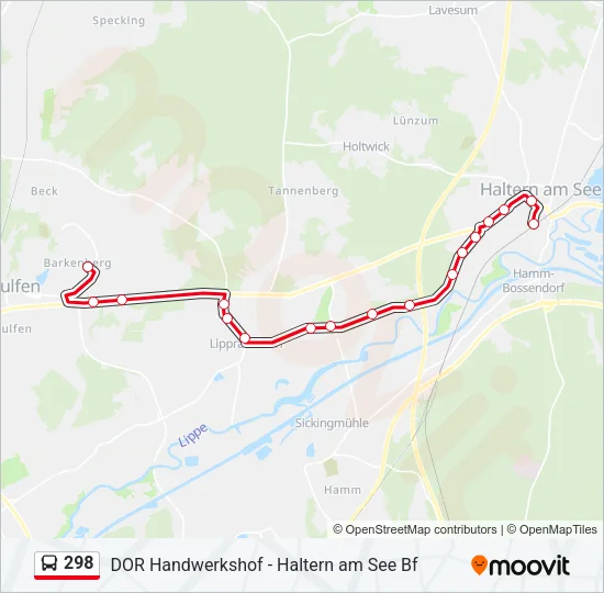 298 Bus Line Map
